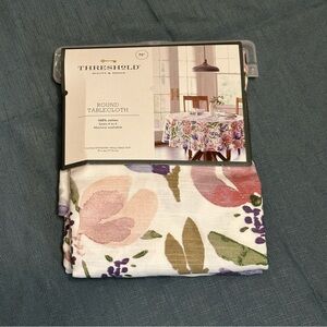 NWT- Threshold Floral Round Tablecloth - Pink, Purple, Green